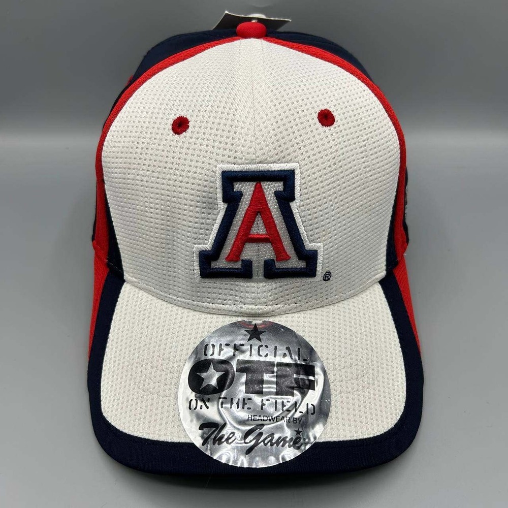 Vintage Arizona Wildcats Hat Men M-L White The Game Pro Stretch Fitted Cap New